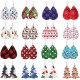 16 Pair Teardrop Leather Earrings Christmas Tree Earring For Women Petal Dangle Drop Earring Lightweight 16 Pair Teardrop Leather Earrings Christmas Tree Earring For Women Petal Dangle Drop Earring Lightweight